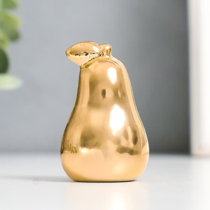 Фигурка керамика «Груша», золото, 3.4×3.4×5.5 см