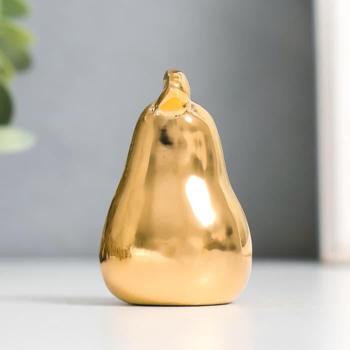 Фигурка керамика «Груша», золото, 3.4×3.4×5.5 см