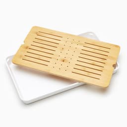 Чабань для чайной церемонии, 42.5×25.5×4 см, бамбук, белый поддон