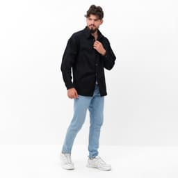 Рубашка мужская MIST oversize размер 52, чёрная