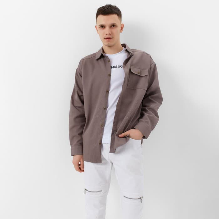 Рубашка мужская MIST oversize размер 54, чёрная