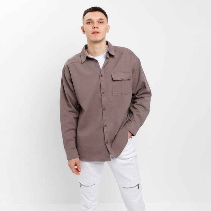Рубашка мужская MIST oversize размер 56, серая
