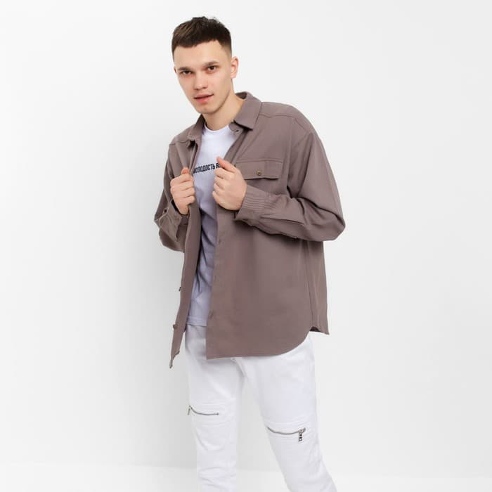 Рубашка мужская MIST oversize размер 56, серая