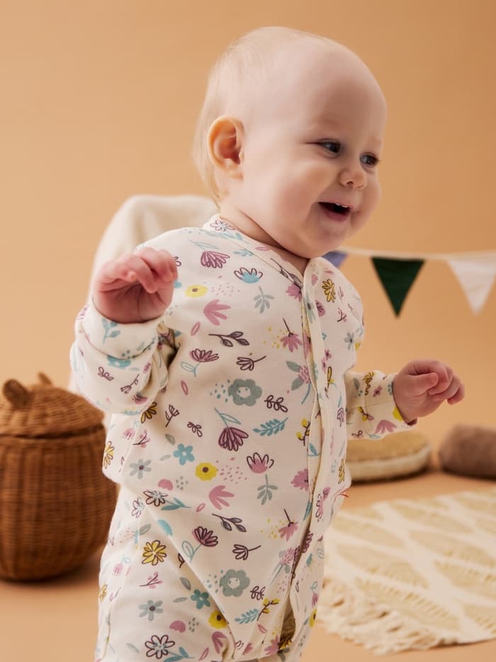 Комбинезон детский «Крошка Я» Flower, рост 62-68 см, бежевый