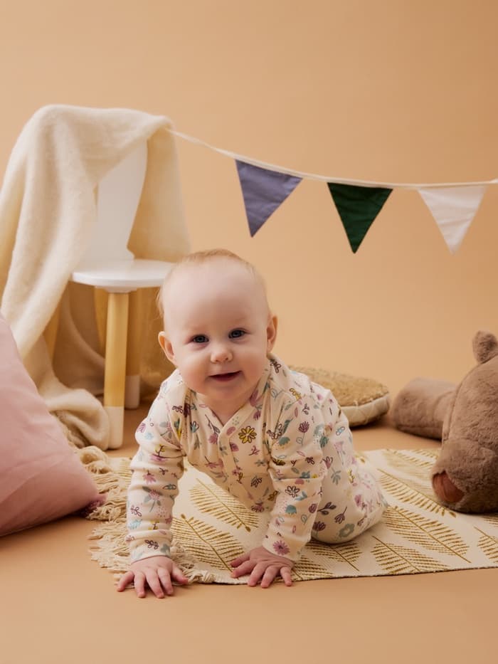 Комбинезон детский «Крошка Я» Flower, рост 62-68 см, бежевый