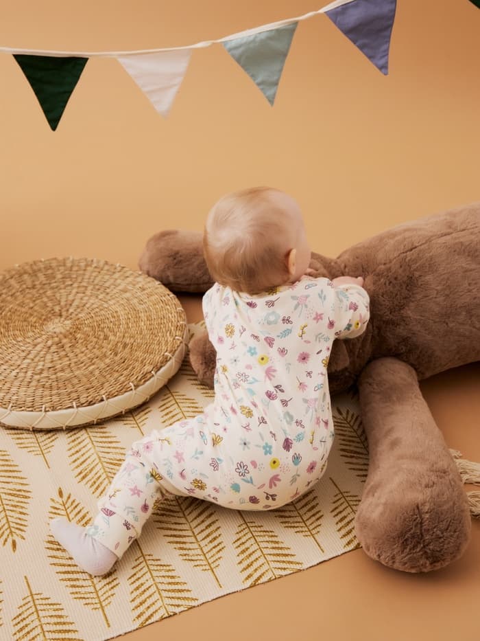 Комбинезон детский «Крошка Я» Flower, рост 62-68 см, бежевый