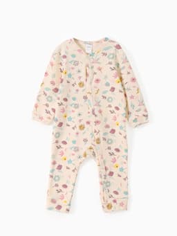 Комбинезон детский «Крошка Я» Flower, рост 62-68 см, бежевый