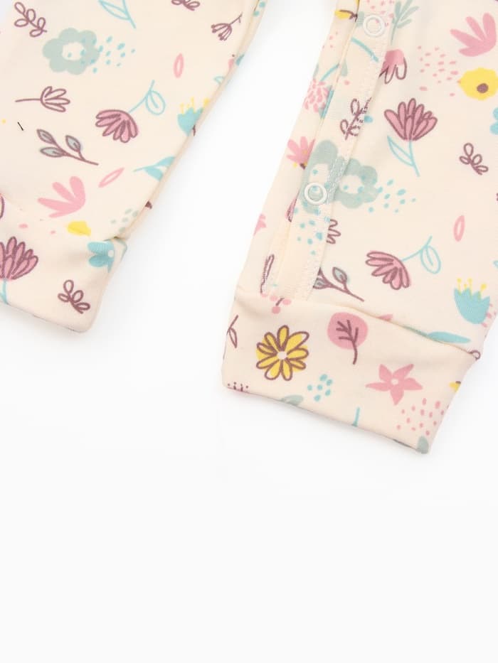 Комбинезон детский «Крошка Я» Flower, рост 62-68 см, бежевый