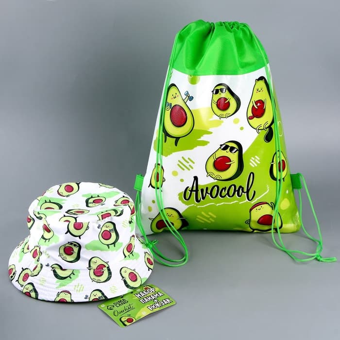 Панама и мешок для обуви «Авокадо», р-р. 52-54 см