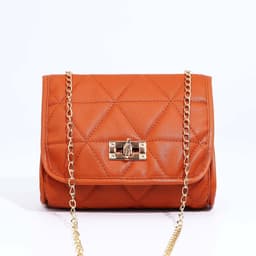 Сумка-мессенджер на застёжке, рыжая