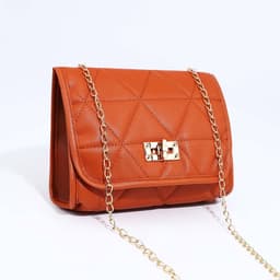 Сумка-мессенджер на застёжке, рыжая