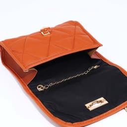 Сумка-мессенджер на застёжке, рыжая