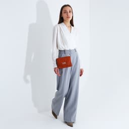 Сумка-мессенджер на застёжке, рыжая