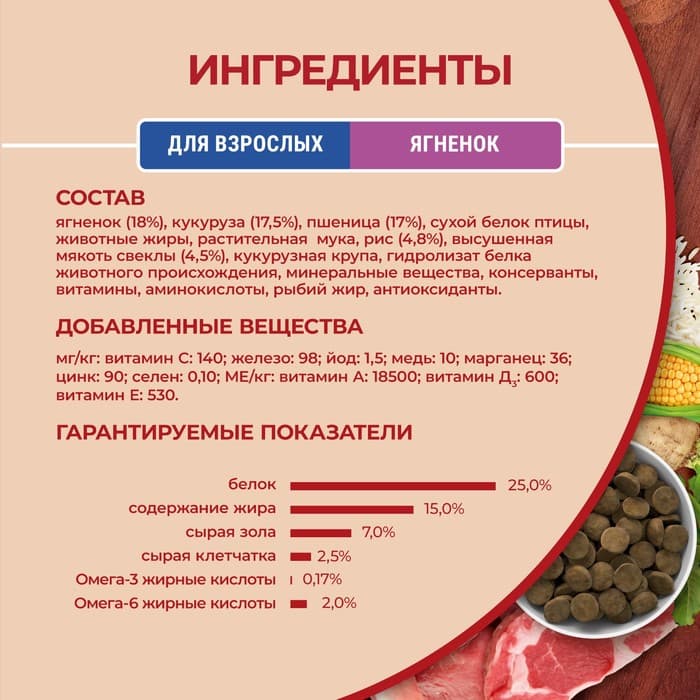 Сухой корм Purina One medium/maxi для взрослых собак ягненок/рис, 10 кг