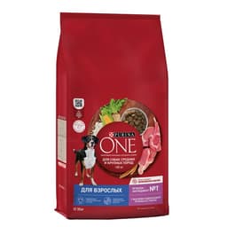 Сухой корм Purina One medium/maxi для взрослых собак ягненок/рис, 10 кг