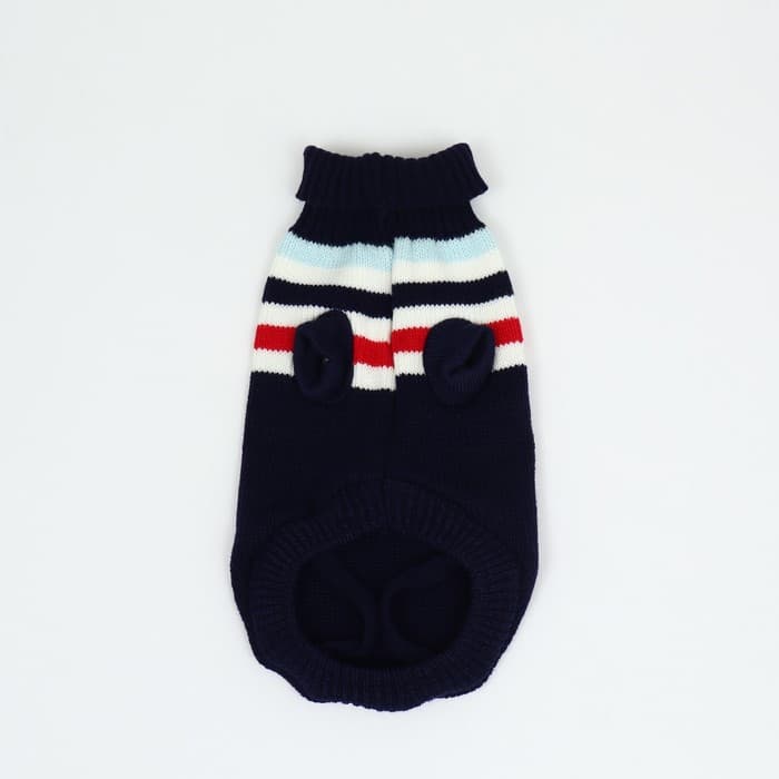 Свитер «Полоски», размер XS, ДС 17, ОШ 17, ОГ 23-37 см, синий