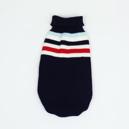 Свитер «Полоски», размер XS, ДС 17, ОШ 17, ОГ 23-37 см, синий