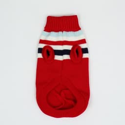 Свитер «Полоски», размер XS, ДС 17, ОШ 17, ОГ 23-37 см, красный