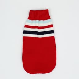 Свитер «Полоски», размер XS, ДС 17, ОШ 17, ОГ 23-37 см, красный