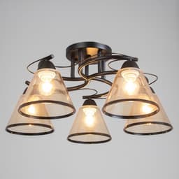 Светильник потолочный BayerLux «Эдотт», люстра 5хЕ27, 40 Вт, чёрный, 53×53×25 см