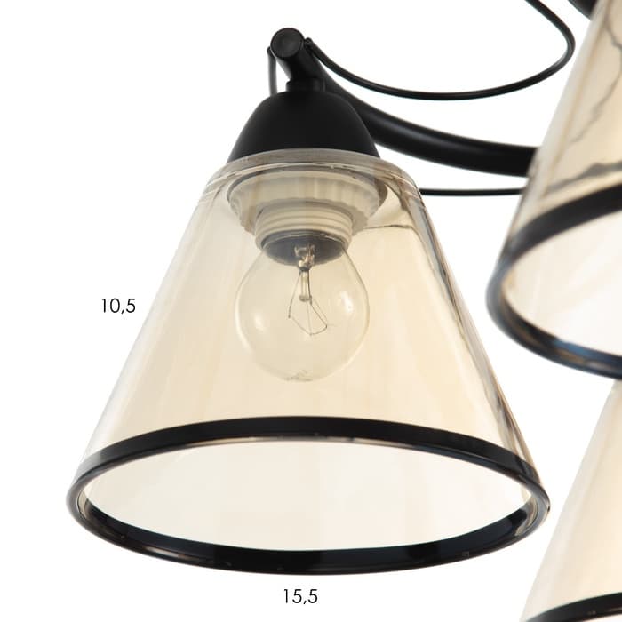 Светильник потолочный BayerLux «Эдотт», люстра 5хЕ27, 40 Вт, чёрный, 53×53×25 см