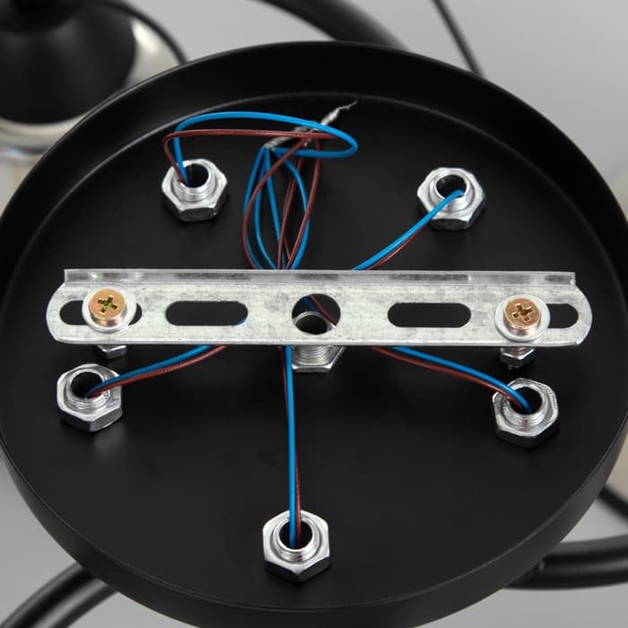 Светильник потолочный BayerLux «Эдотт», люстра 5хЕ27, 40 Вт, чёрный, 53×53×25 см