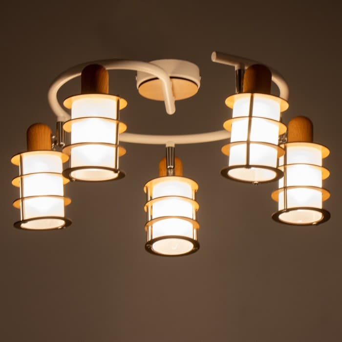 Люстра «Тайон» 5хЕ14 40 Вт белый 56×56×16 см