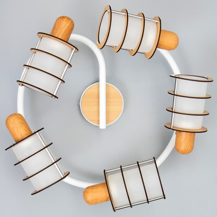 Люстра «Тайон» 5хЕ14 40 Вт белый 56×56×16 см