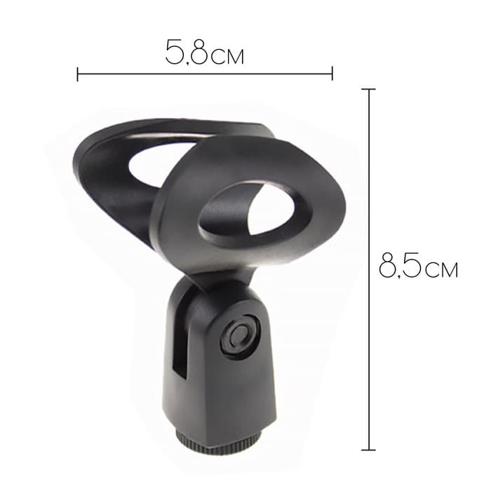 Держатель для микрофона на микрофонную стойку Music Life 5.8×8.5 см, d=2.5 см