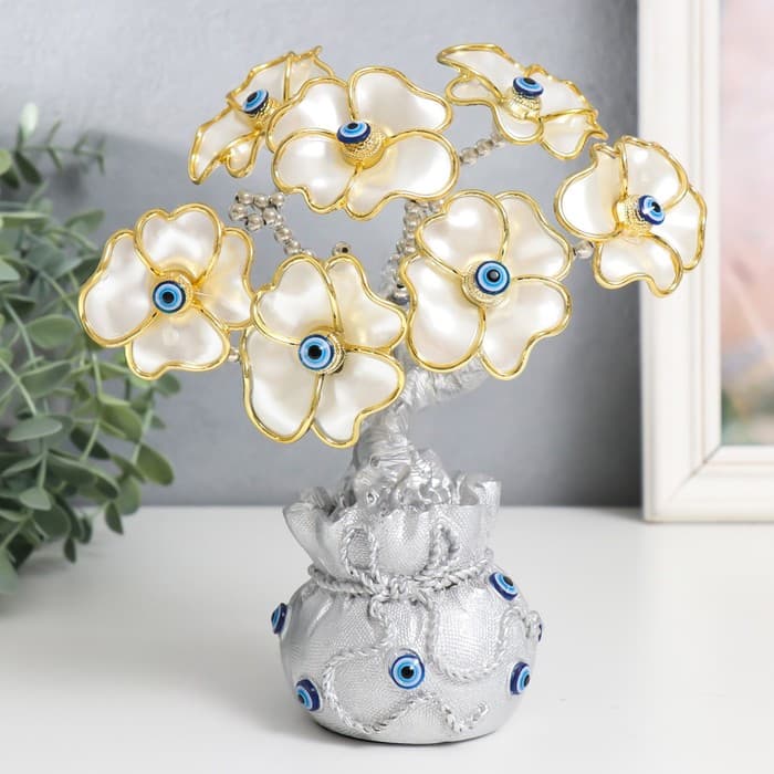 Денежное дерево «Цветущее дерево. Денежный мешок», фигурка от сглаза, 14.5×8.55×22 см