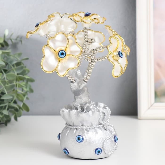 Денежное дерево «Цветущее дерево. Денежный мешок», фигурка от сглаза, 14.5×8.55×22 см