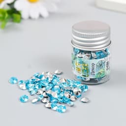Декор для творчества в бутылочке «Стразы. Голубая вода», набор 250 шт., d=0.6 см, 4×3×3 см