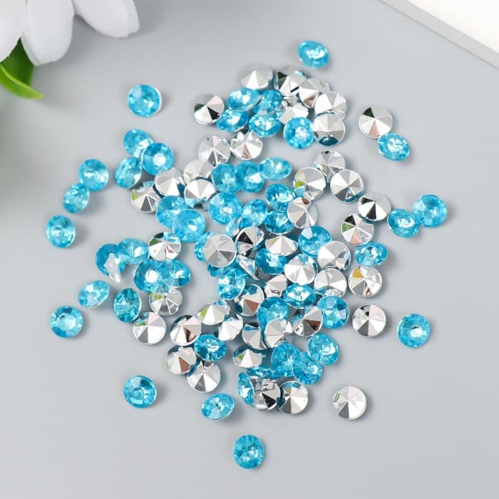 Декор для творчества в бутылочке «Стразы. Голубая вода», набор 250 шт., d=0.6 см, 4×3×3 см