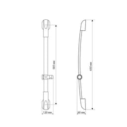 Душевая стойка ZEIN H02, с держателем, изогнутая, хром