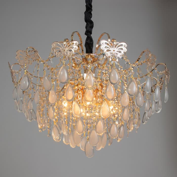 Люстра «Полина» 8×60 Вт Е14 золото 60×60×41 см SVK