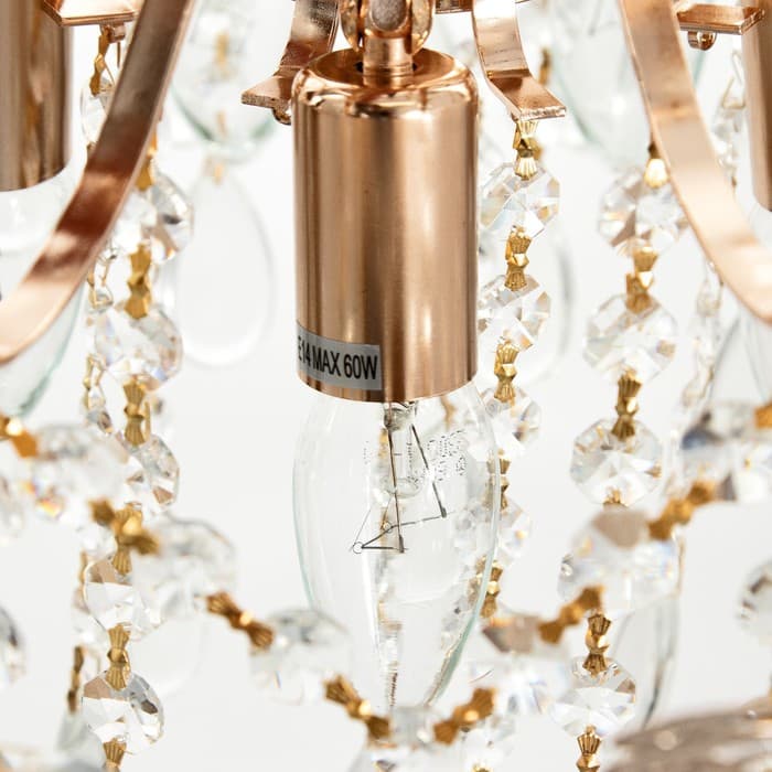Люстра «Полина» 8×60 Вт Е14 золото 60×60×41 см SVK