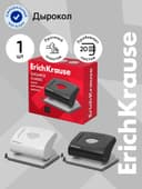 Дырокол ErichKrause Elegance, до 20 листов, диаметр прокола 5.5 мм, расстояние между проколами 80 мм, МИКС