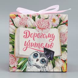 Коробка подарочная складная, упаковка, «Учителю», 12×12×12 см