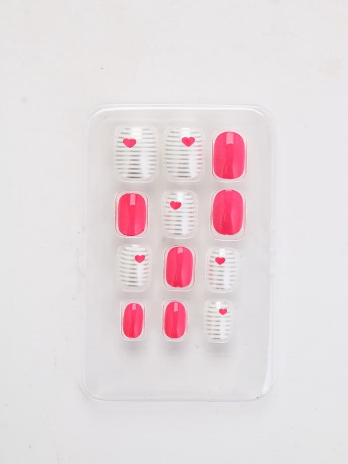 Детские накладные ногти «Сердечки», 12 шт.