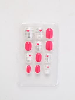 Детские накладные ногти «Сердечки», 12 шт.