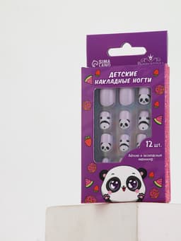 Детские накладные ногти «Панда», 12 шт.