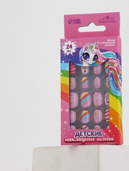 Детские накладные ногти «Розовый единорожка», набор 24 шт.