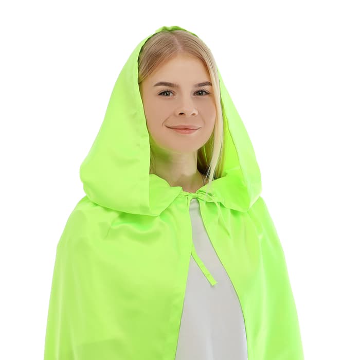 Карнавальный плащ детский, атлас, салатовый, длина 100 см