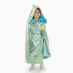 Карнавальный плащ детский, атлас, голубой, длина 100 см