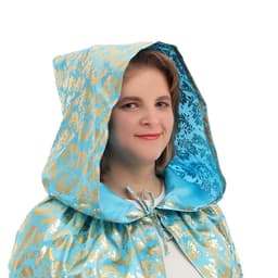 Карнавальный плащ взрослый, длина 120 см, атлас, прозрачный с узором
