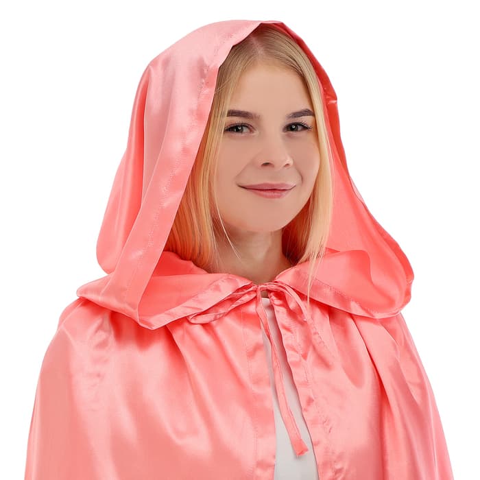 Карнавальный плащ детский, атлас, коралловый, длина 85 см
