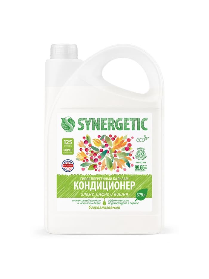Бальзам-кондиционер для белья Synergetic «Иланг-иланг и вишня», концентрат, 3.75 л