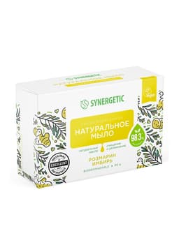 Натуральное туалетное мыло Synergetic «Розмарин и имбирь», гипоаллергенное, 90 г