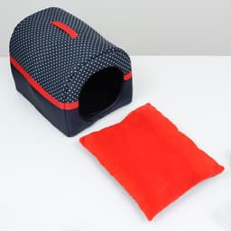 Дом-трансформер для животных «Норка», 45×35×35 см, оксфорд, бязь, искусственный мех, синий