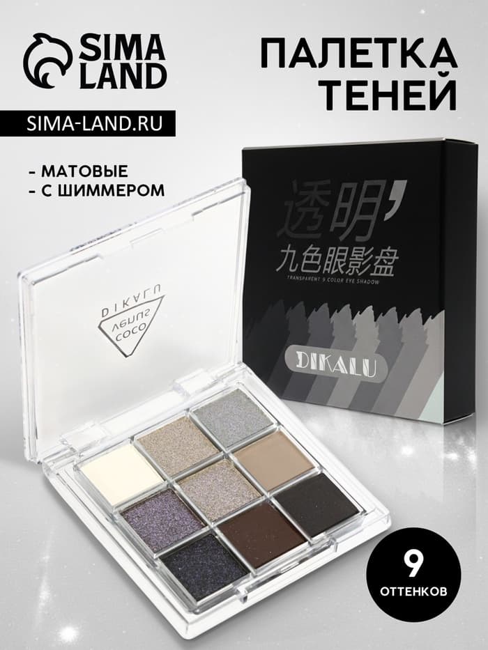 Набор теней для век SILVER, 9 цветов